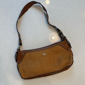 Etienne Aigner Leather Woven Boho Shoulder Bag Purse